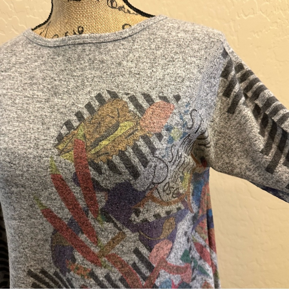 Inoah | Gray Long Sleeve Patterned Tunic - image 4